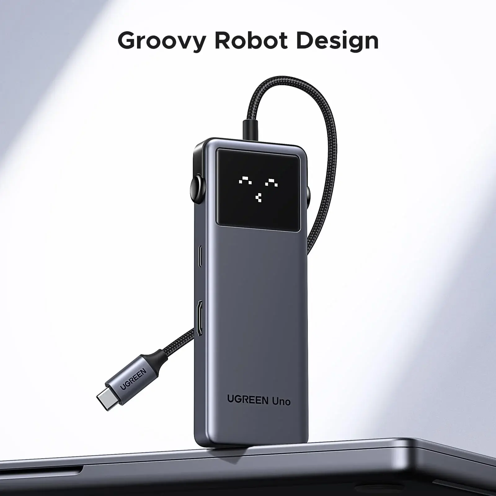 UGREEN CM888 USB HUB, Groovy Robot, 6-in-1, HDMI, USB-A, Type-C, HUB, Space Gray