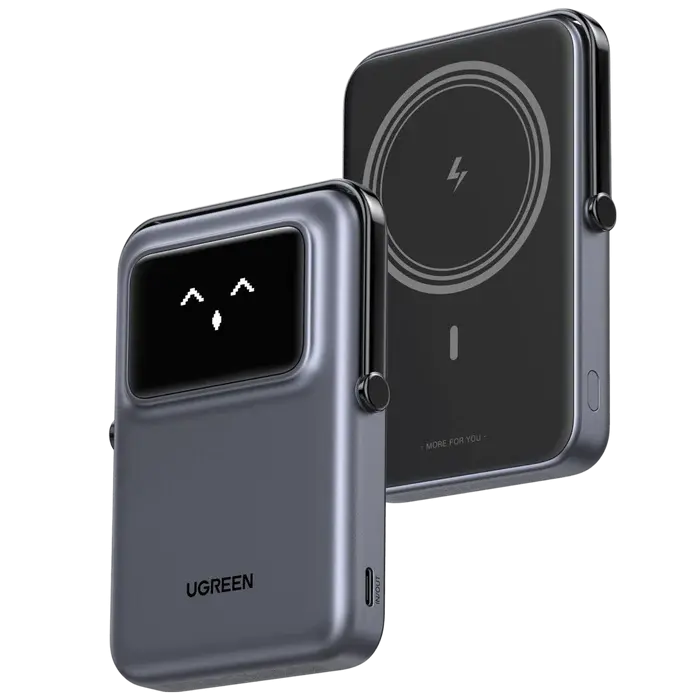 UGREEN PB572 Power Bank, Uno, 10000mAh, Magnetic Wireless, Grey