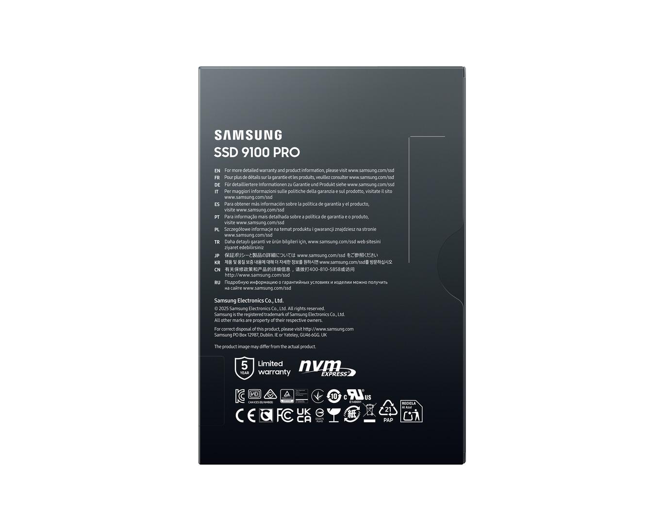 Samsung 9100 PRO NVMe™ M.2 SSD 1TB, M2 SSD, 2280, PCIe® 5.0
