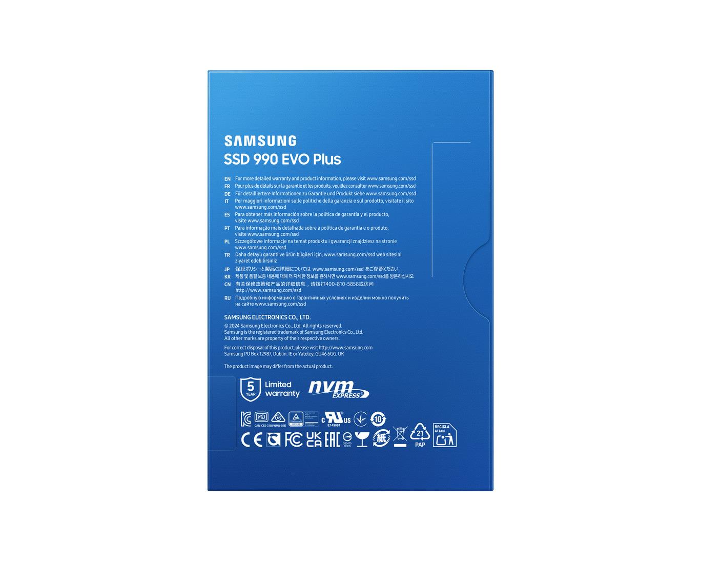 Samsung 990 EVO Plus, M2 SSD, 2TB SSD Gen4 NVMe™ M.2