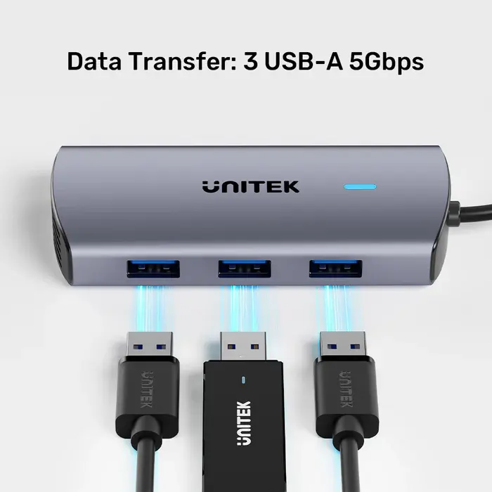 Unitek D1113C USB HUB, 6-in-1 USB-C 5Gbps Hub