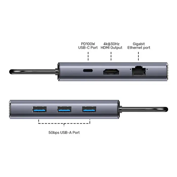 Unitek D1113C USB HUB, 6-in-1 USB-C 5Gbps Hub