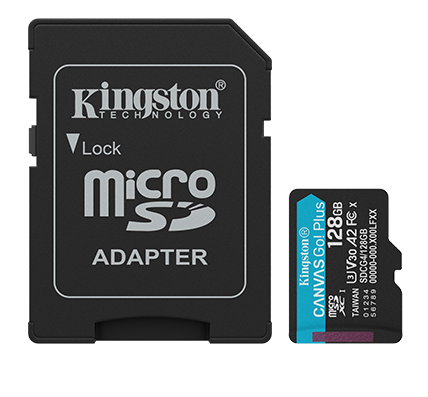 Kingston SDCG4, 128GB, Canvas Go Plus Gen4 Memory Card