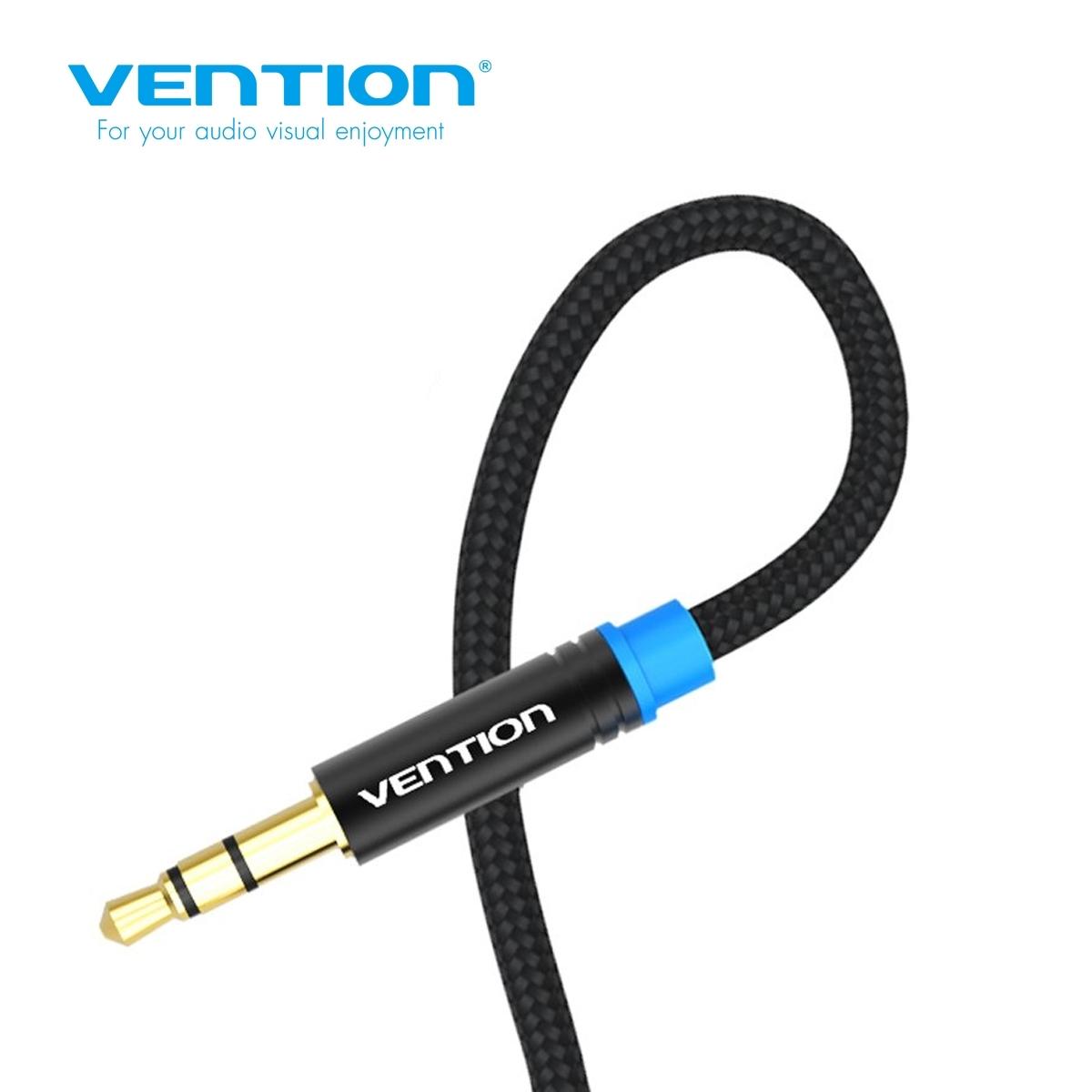 VAB-B06-B200-M, Vention Cotton Braided 3.5mm Audio Extension Cable 2M Black Metal Type