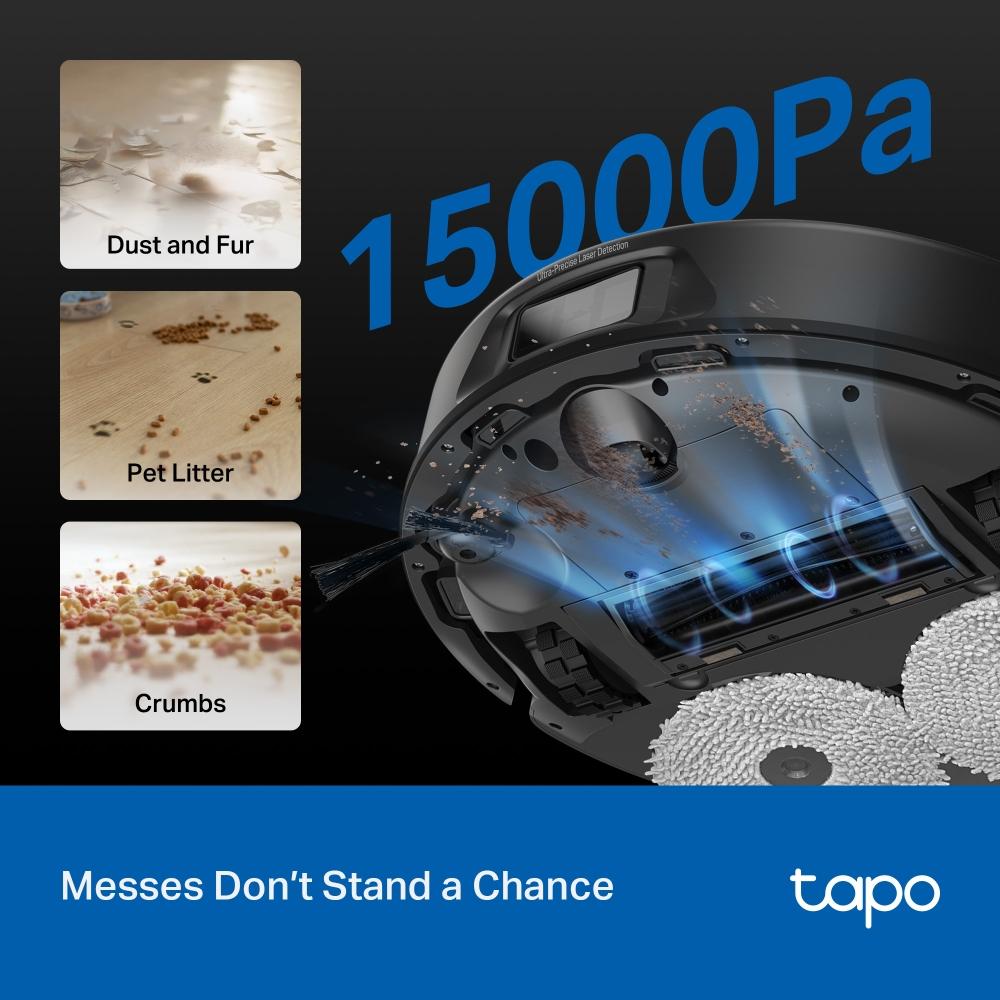 TP-Link Tapo RV50 Pro Omni, All-in-One Dock, Robot Vacuum Cleaner, Black