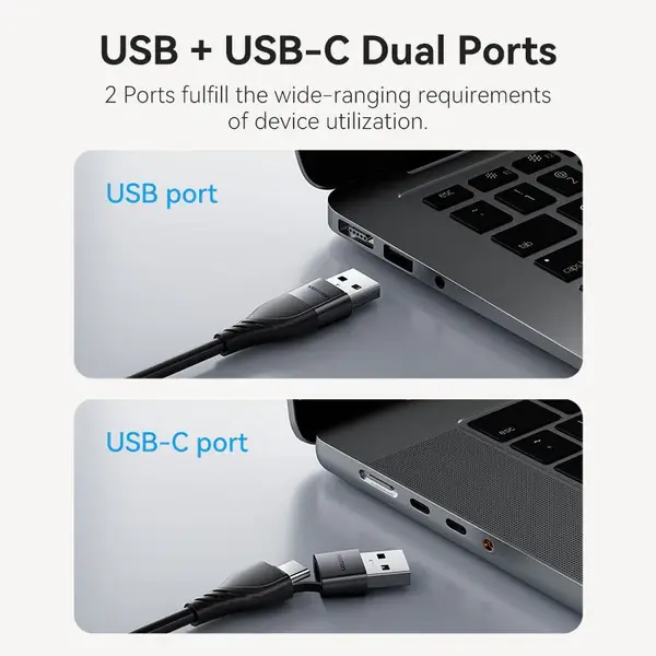 Vention ACYHB USB-C and USB-A to HDMI Converter Gray Aluminium Alloy Type