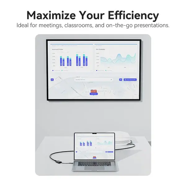 Vention ACYHB USB-C and USB-A to HDMI Converter Gray Aluminium Alloy Type