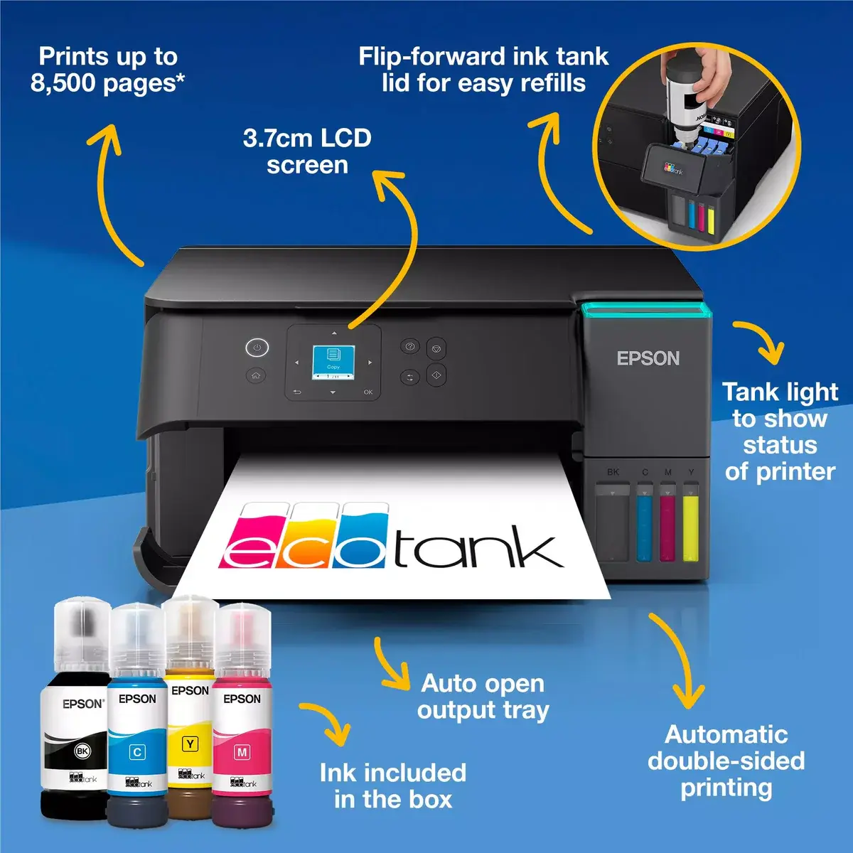Epson EcoTank L4360 A4 ფერადი მულტიფუნქციური WiFi პრინტერი