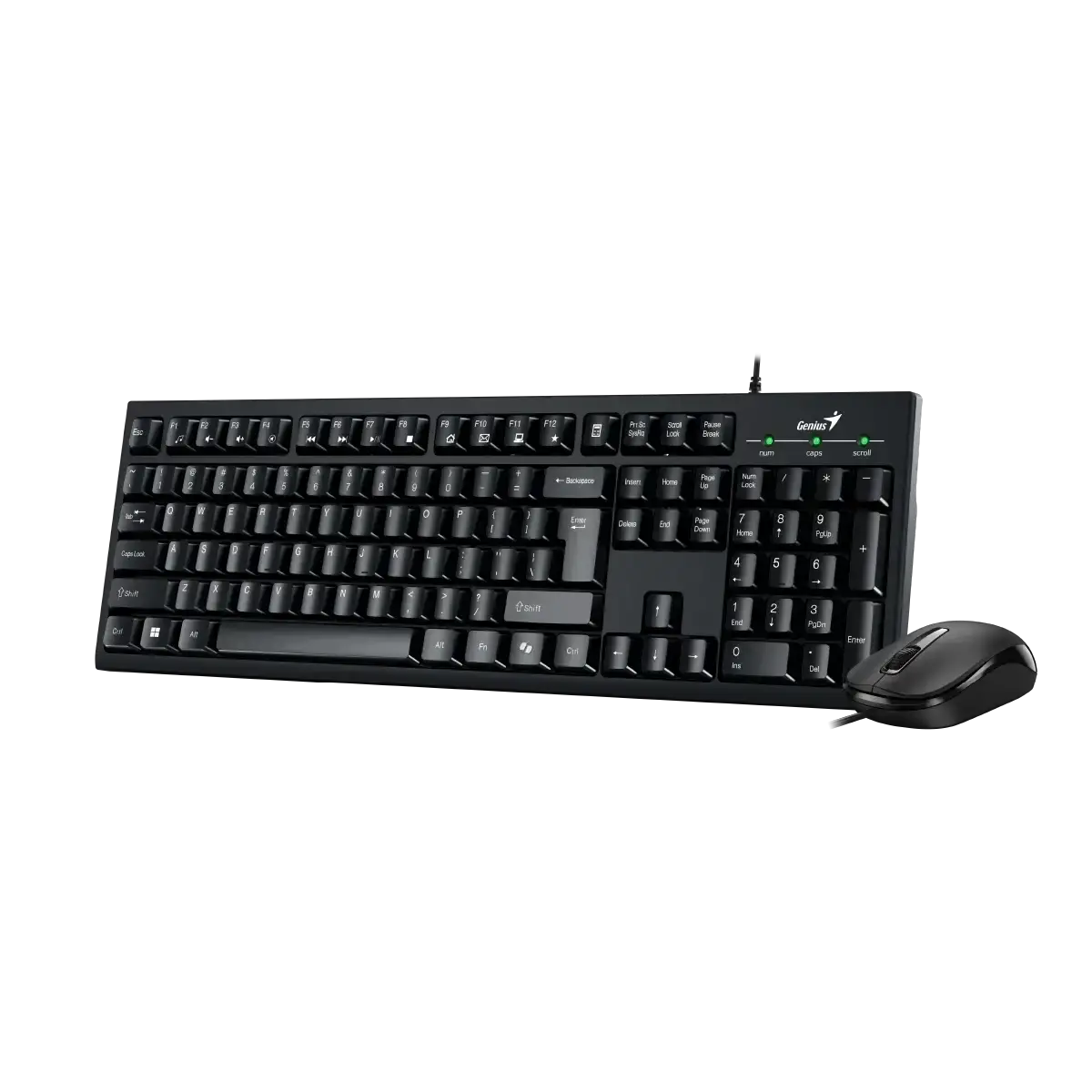 Genius KM-100SE, AI Copilot Key, Keyboard + Mouse, Black