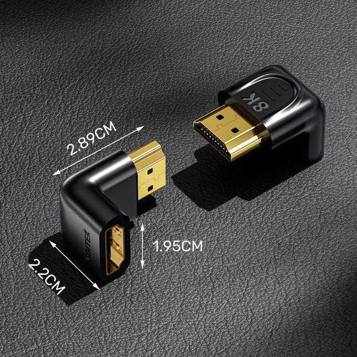 Unitek A1046A Adapter, 90° & 270° Right Angle HDMI Adapter 8K 60Hz & 4K 120Hz