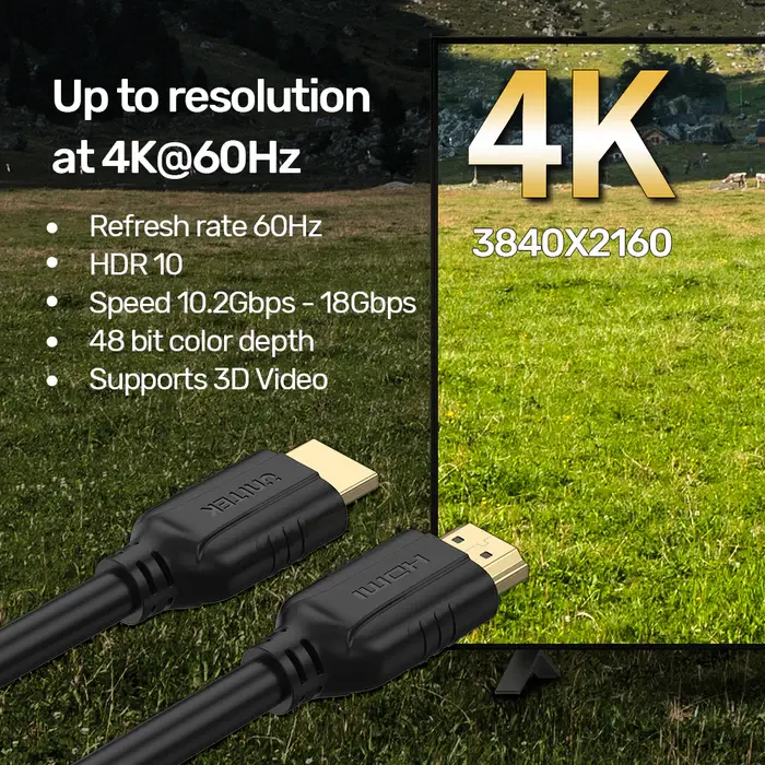 C11079BK-3M Unitek 3M, HDMI 2.0 Male to Male Cable 4K@60Hz