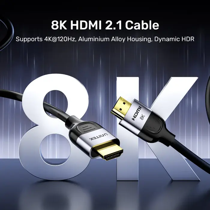 C11086GY01-2M Unitek 2M, HDMI2.1 Male to Male Cable Gaming 8K 60Hz