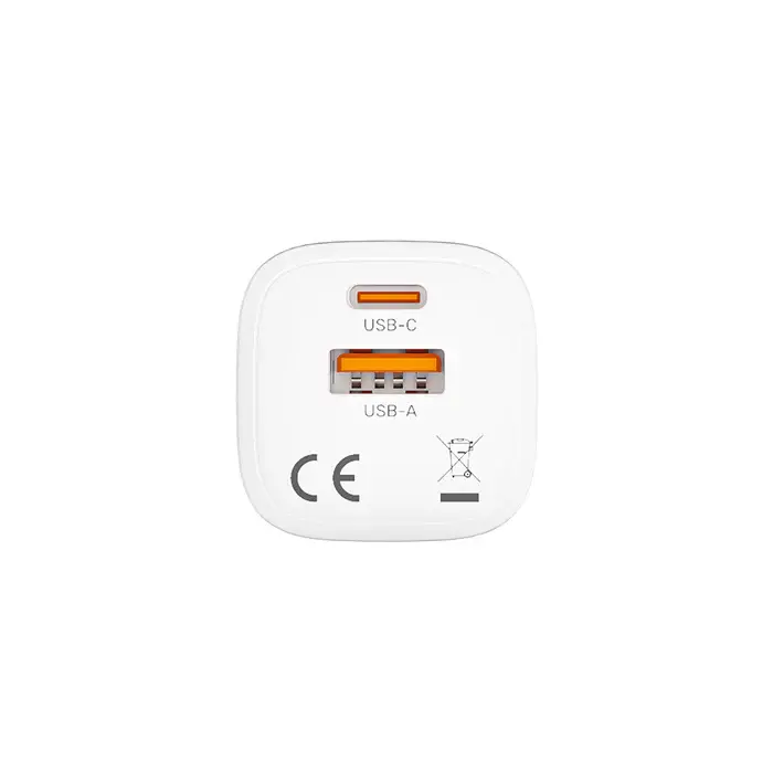 P1125AWH01-EU Unitek max 33W Wall Charger, EU, USB-A + USB-C Output, White