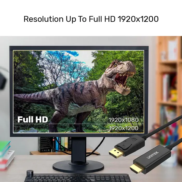 Unitek Y-5118CA Cable, 1.8M DisplayPort to HDMI 1080P Full HD Cable