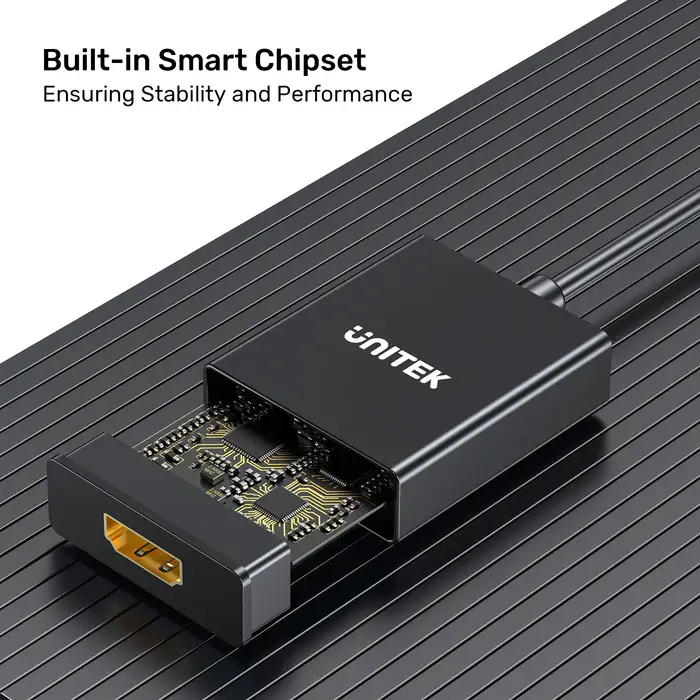 Unitek V1112ABK01 VGA to HDMI Adapter with Audio & Power Port
