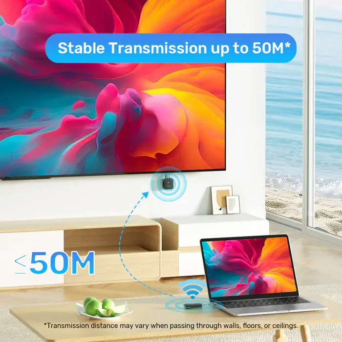 Unitek V1184A Wireless HDMI, USB-C Wireless HDMI Extender Kit, HD, Kit Up to 50M