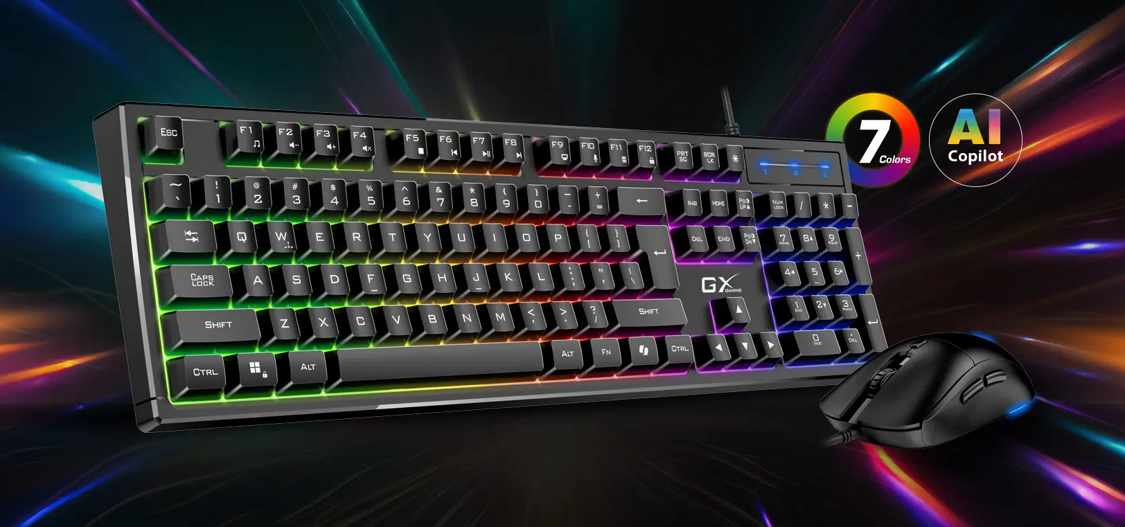 Genius Scorpion KM-GX6, AI Copilot Key, Keyboard + Mouse, Black