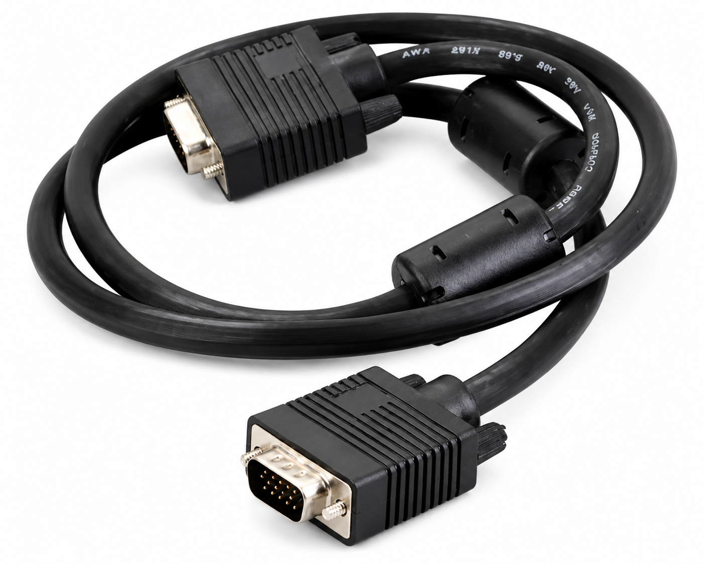 Kingda KDVGA1001-2M 3+4 VGA Cable, Al shield, Copper, Nickel Plated, Connector, double Ferrites, PVC, OD 8.0MM,2M