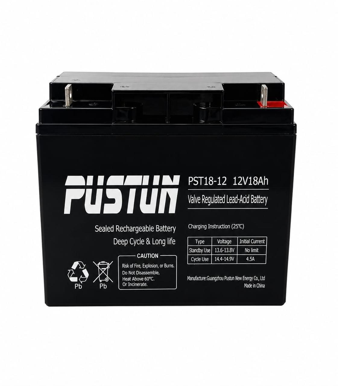 Pustun 12V 18Ah, Rechargeable