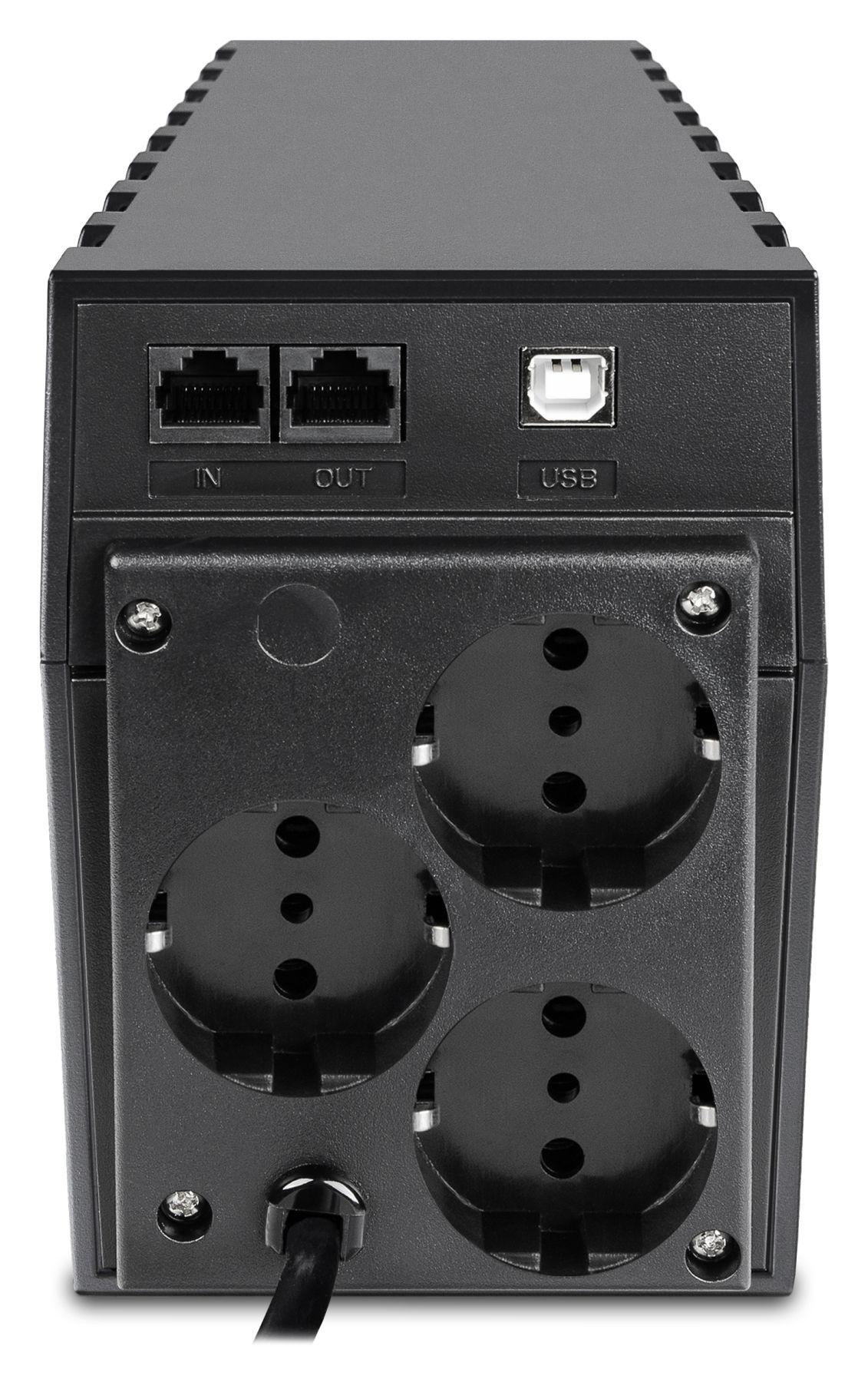Powercom RPT-600A, 600VA/360W, Line-Interactive, Automatic internal bypass, Black