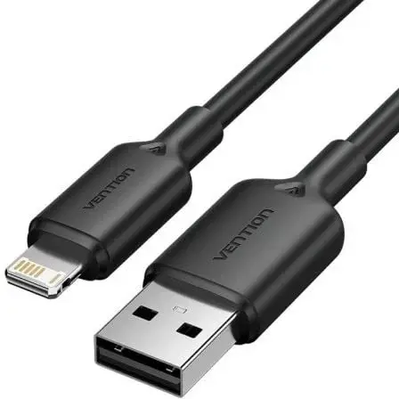 Vention LAMBF USB 2.0 Type-A Male to Lightning Male 2.4A Cable Black PVC Type 1M
