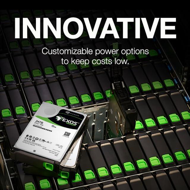 Seagate Exos X24 HDD, 16TB Enterprise Internal Hard Drive HDD - 6GB/s SAS 7200RPM 2.5M MTBF