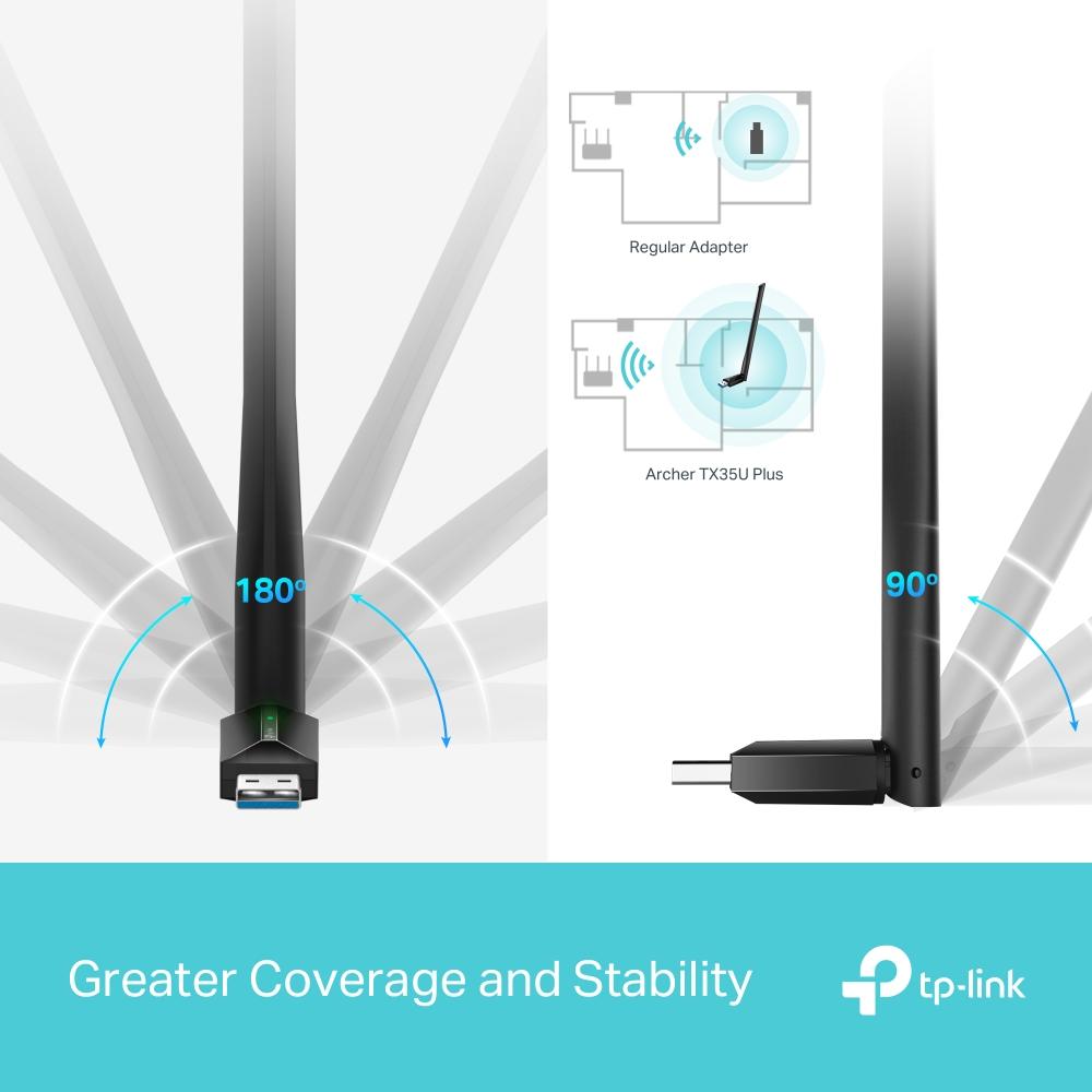 TP-Link Archer TX35U Plus, AX1800 High Gain Wireless USB Adapter