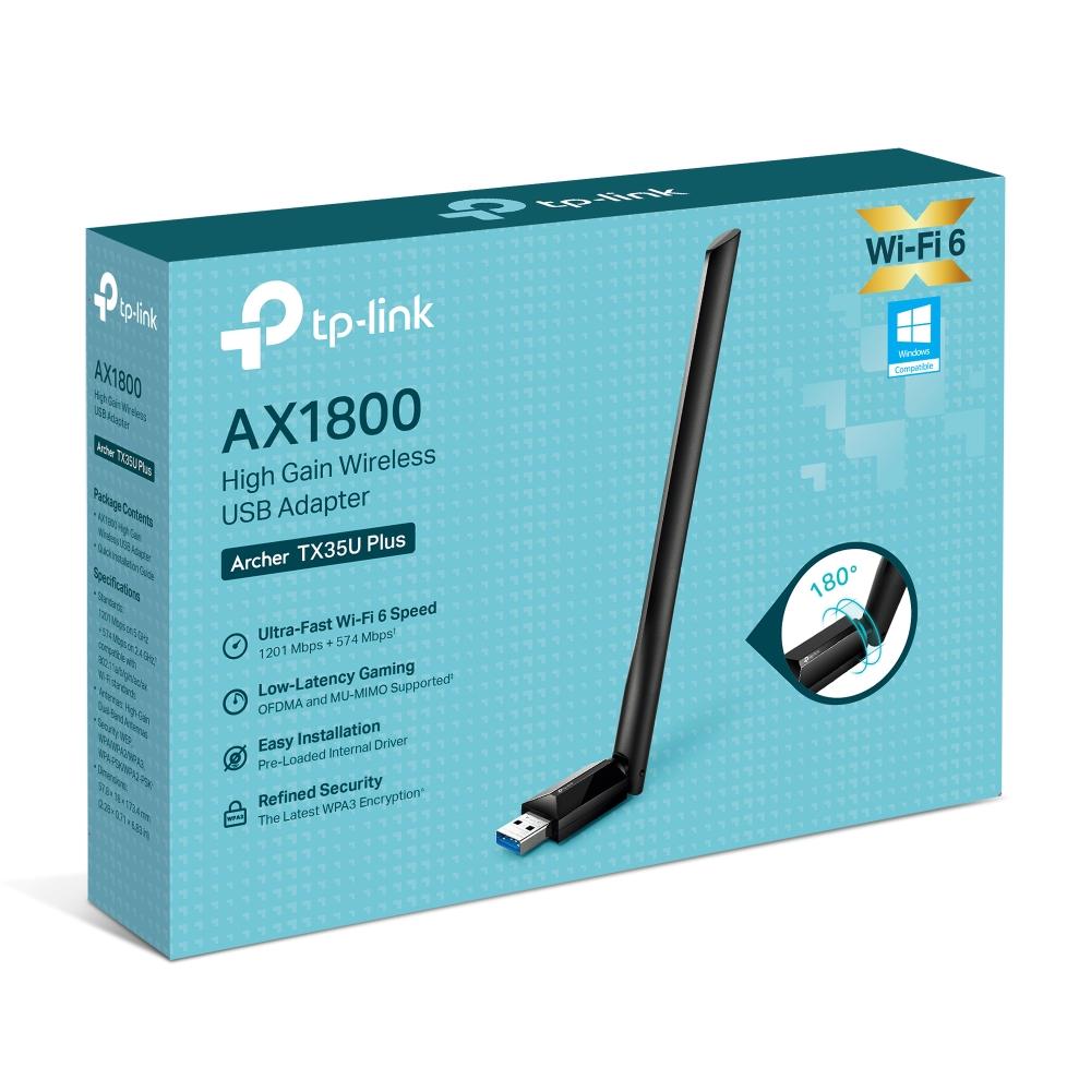 TP-Link Archer TX35U Plus, AX1800 High Gain Wireless USB Adapter