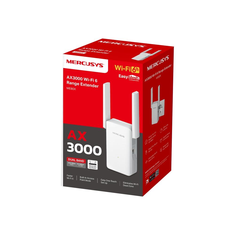 Mercusys ME80X ME80X, AX3000 Wi-Fi 6 Range Extender