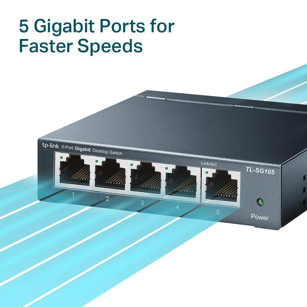 TP-Link TL-SG105, 5-Port 10/100/1000Mbps Desktop Switch