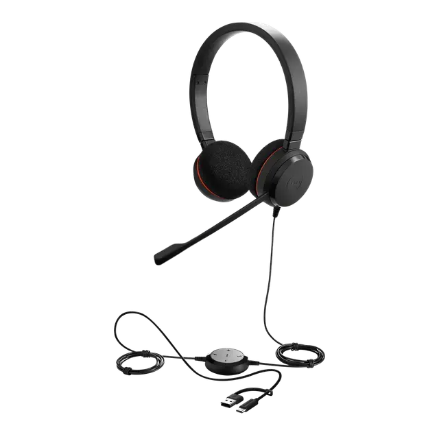 Jabra Evolve 20 Headphone, USB C/A, MS Stereo