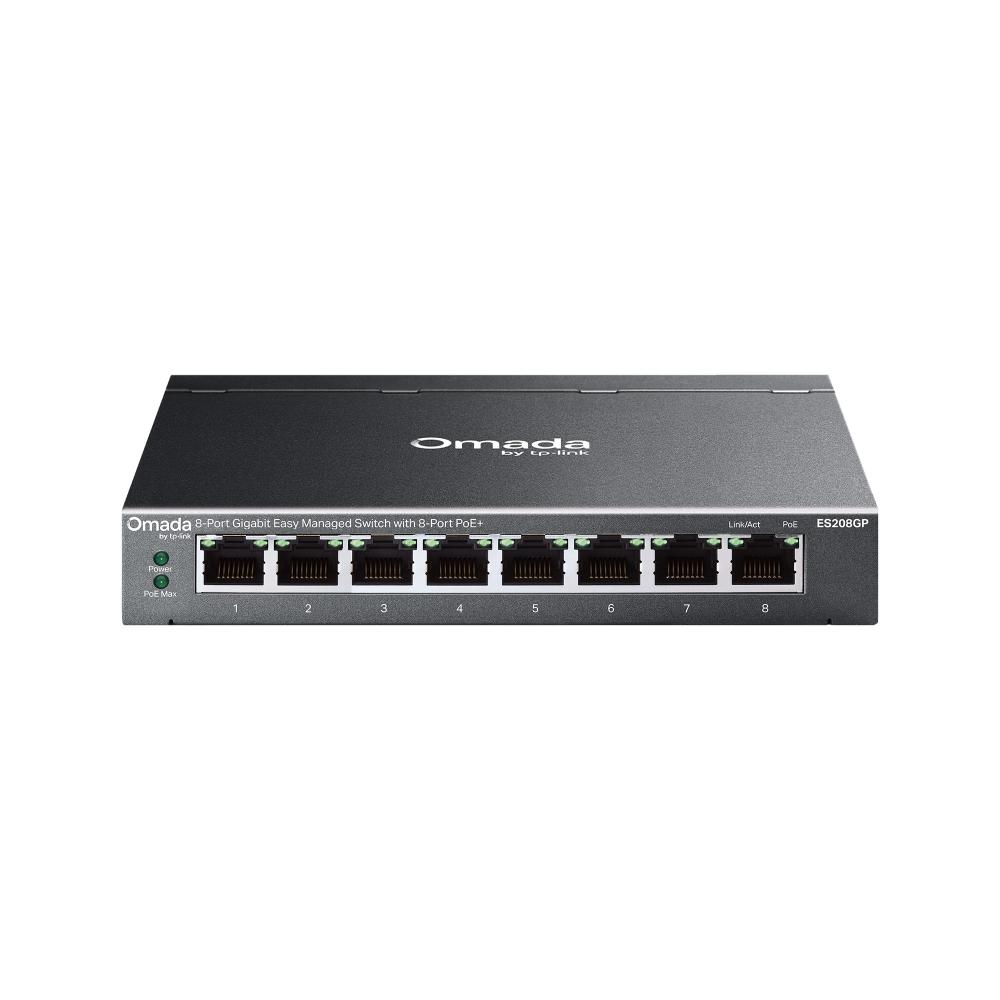 TP-Link ES208GP Switch, Omada 8-Port Gigabit Easy Managed Switch with 8-Port PoE+