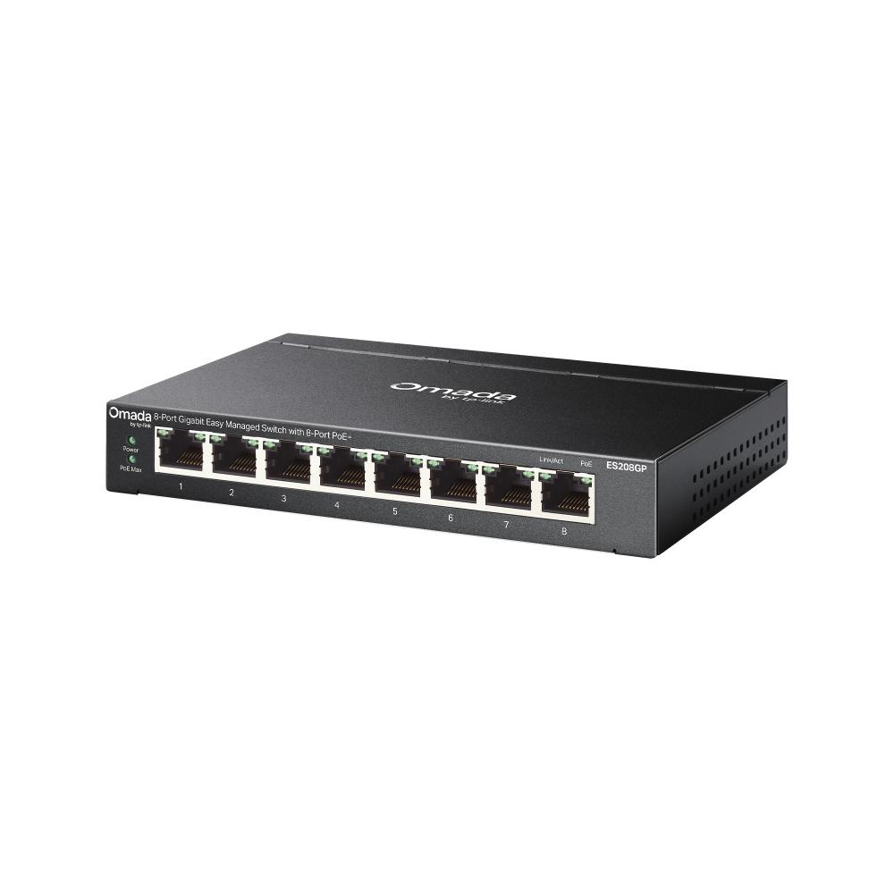 TP-Link ES208GP Switch, Omada 8-Port Gigabit Easy Managed Switch with 8-Port PoE+