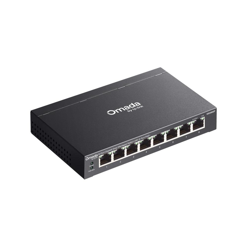 TP-Link ES208GP Switch, Omada 8-Port Gigabit Easy Managed Switch with 8-Port PoE+