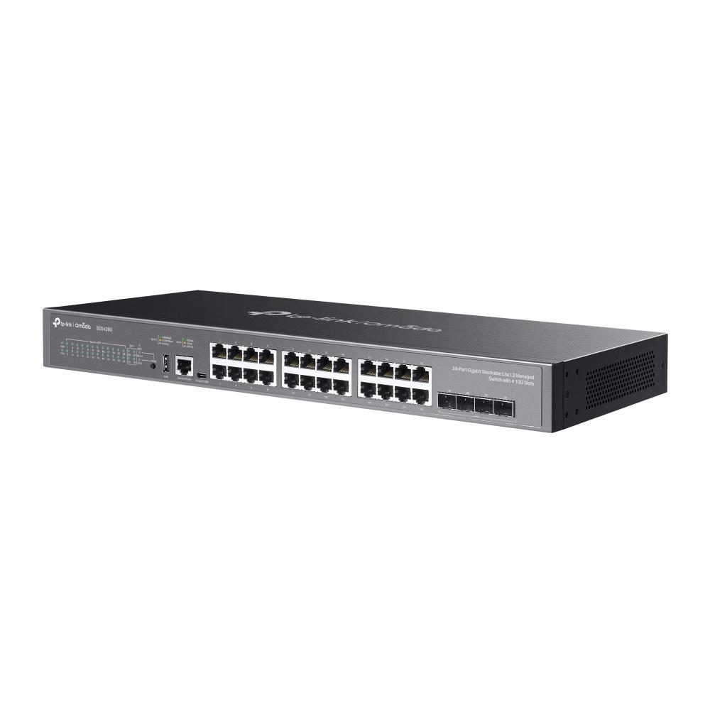 TP-Link SG5428X Switch, Omada 24-Port Gigabit Stackable Lite L3 Managed Switch with 4× 10G Slots