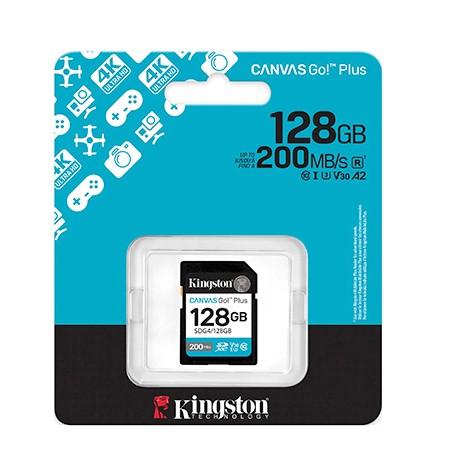 Kingston SDG4/128GB Memory Card, 128GB, Canvas Go! Plus SD, Up to 200/100MB/s read/write