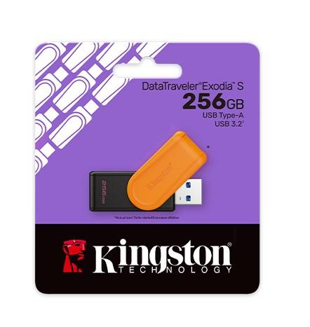 Kingston DTXS/256GB Flash Memory, USB 3.2 Gen1, Black/Orange