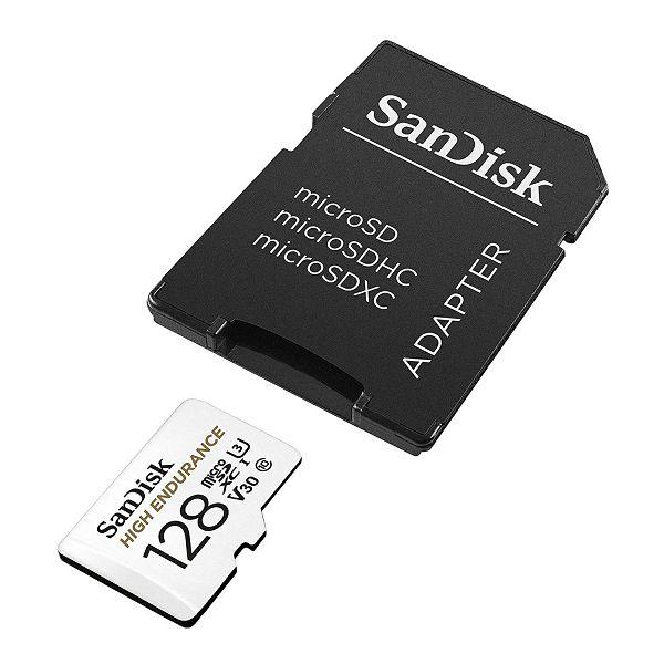 Sandisk SDSQQNR-128G-GN6IA Memory Card, 128GB, High Endurance microSD Card