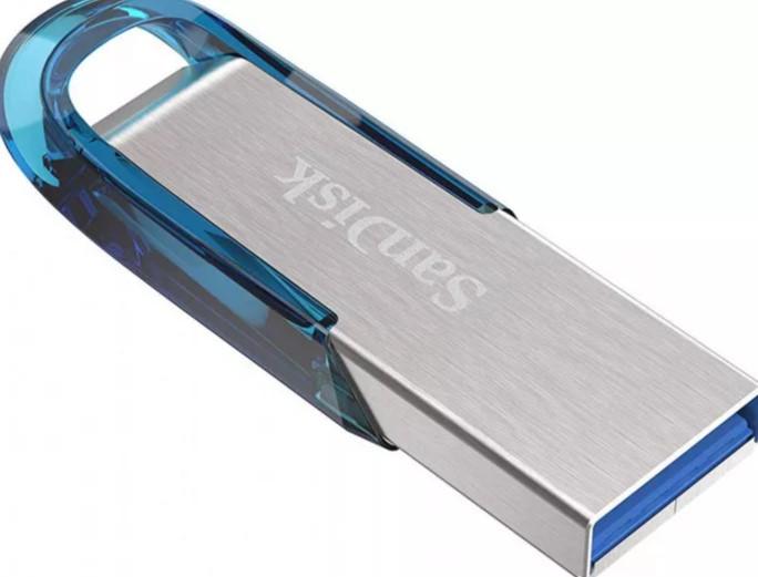 Sandisk SDCZ73-064G-G46B Flash Memory, 64GB, Ultra Flair USB 3.0, ცისფერი/ნაცრისფერი
