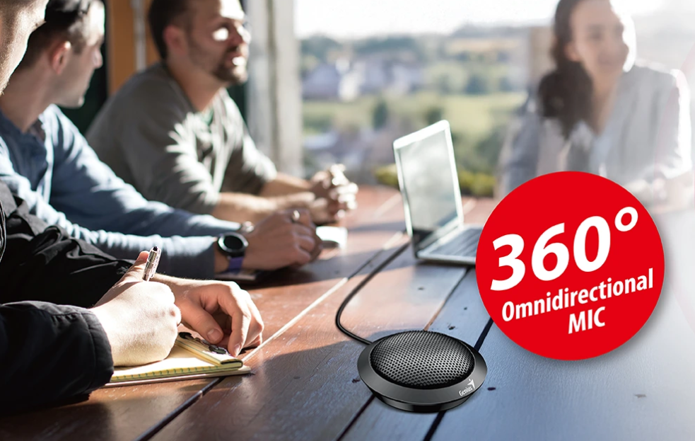 Genius MIC-100U 360° multi-person conference Microphone Black