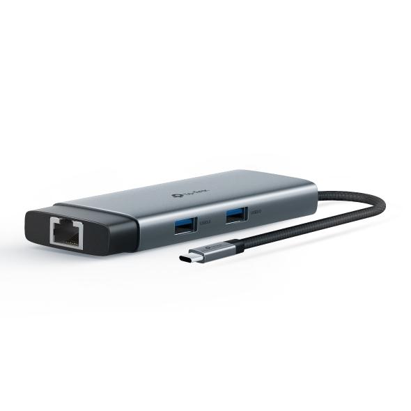 UH6120C, TPLINK, Type C Adapter, USB Type-C 6-Port Hub, K@60Hz HDMI, 1 Gbps ethernet, 100W PD, 1×USB-C Data Ports, 2× USB-A