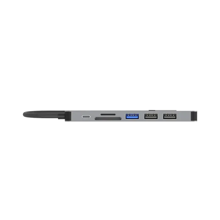 Unitek H1118A 7-in-1 USB-C 5Gbps Hub (USB3.0+2*USB2.0+SD/Micro SD Card Reader+HDMI+PD 100W), Space Grey