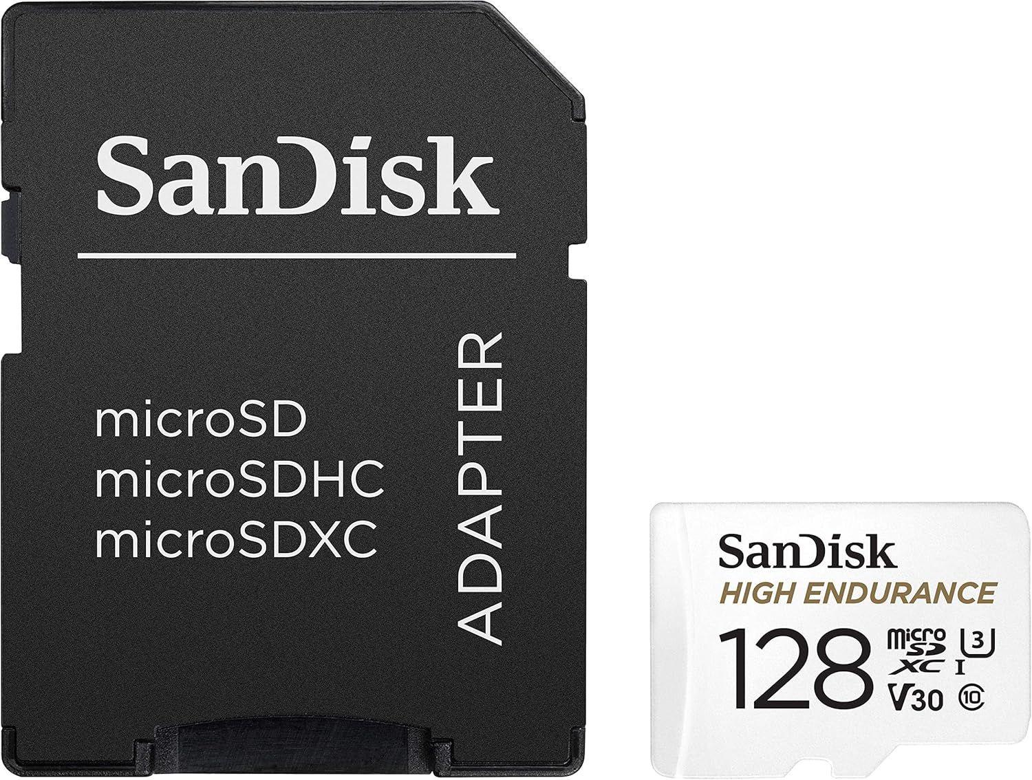 Sandisk SDSQQNR-128G-GN6IA Memory Card, 128GB, High Endurance microSD Card
